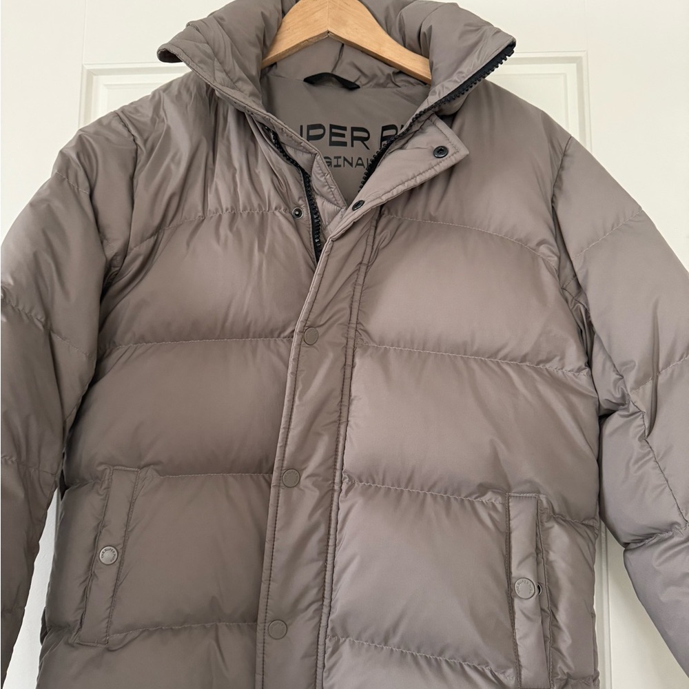 Aritzia Women's Taupe Puffer Jacket - Midi length
